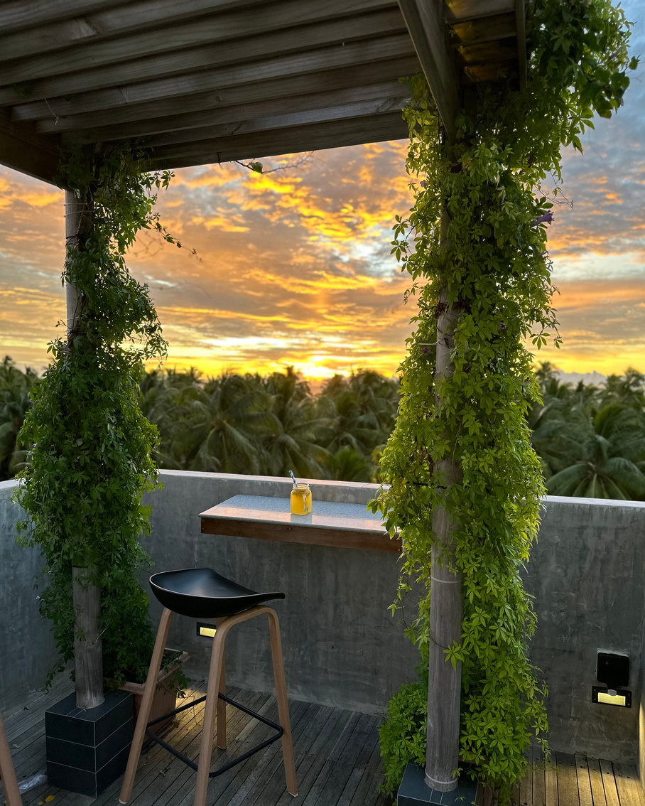 Rooftop sunset at Ataraxis Grand and Spa