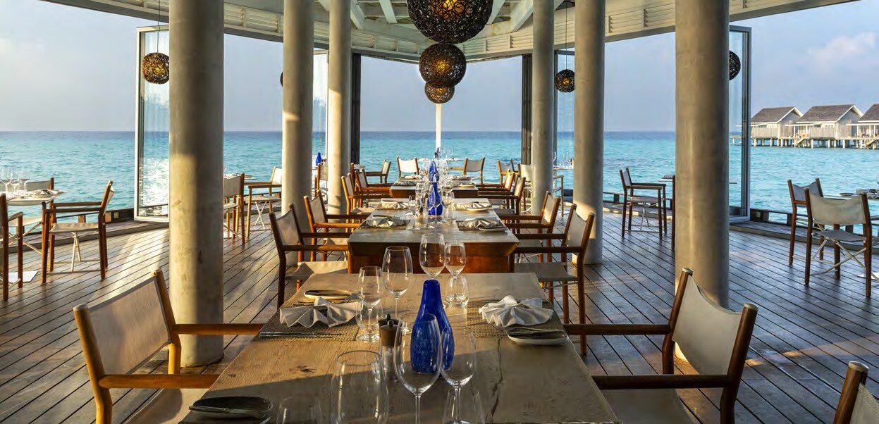 Oceanfront restaurant at Niva Kuramathi Maldives