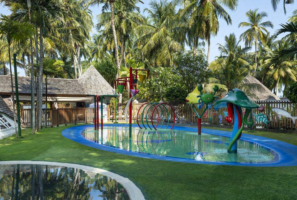 Colourful children's splash area at Bageecha Kids Club