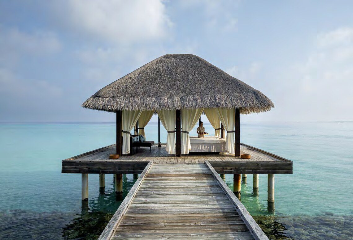 Overwater spa pavilion at Niva Kuramathi